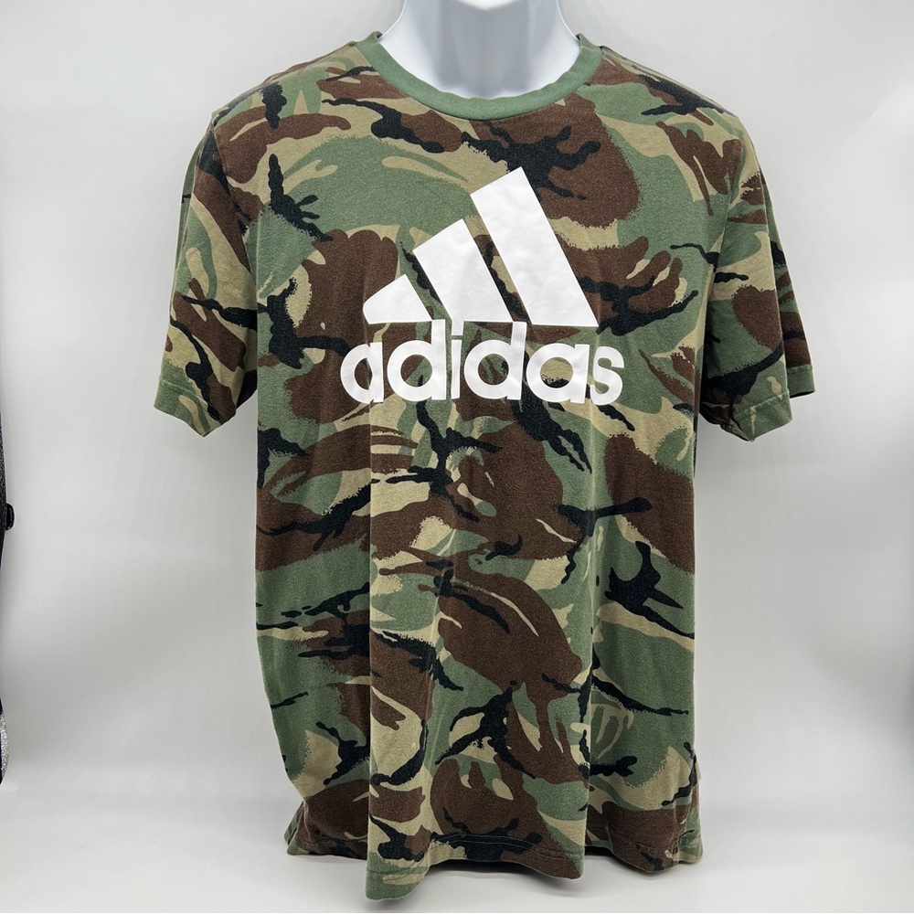 Adidas Men's Camo Tee - Green, Brown, and Black